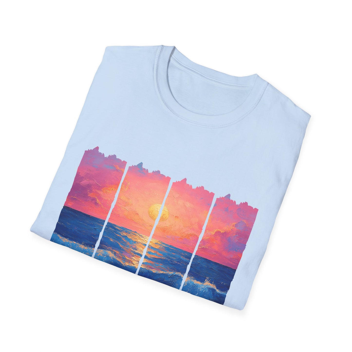 Sunset Ocean Panels T-Shirt — Inspirational Beach Sunset Graphic