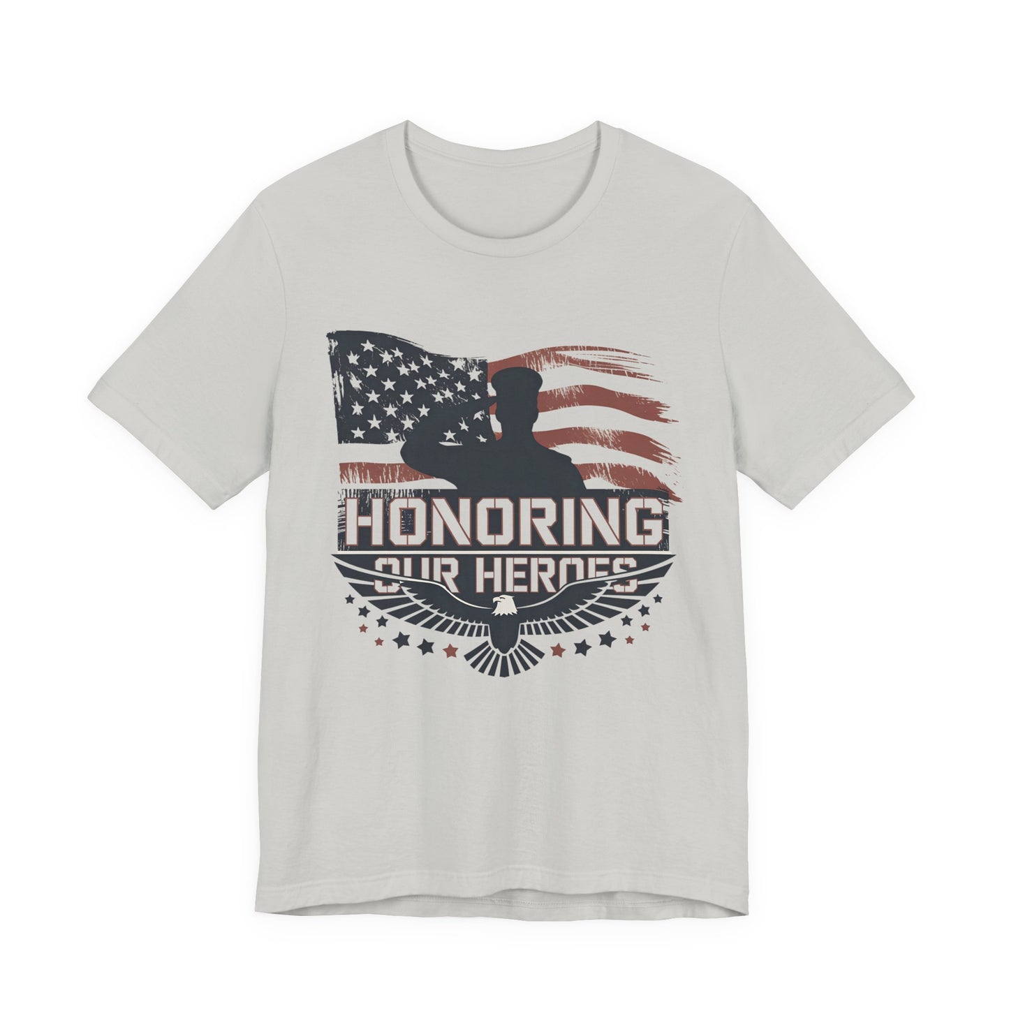 Honoring Our Heroes T-Shirt — American Flag Salute Veteran Memorial Tee
