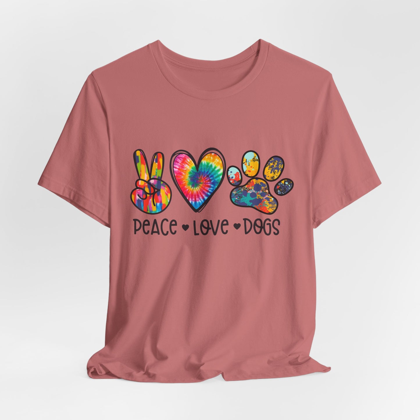 Peace Love Dogs Tie-Dye T-Shirt