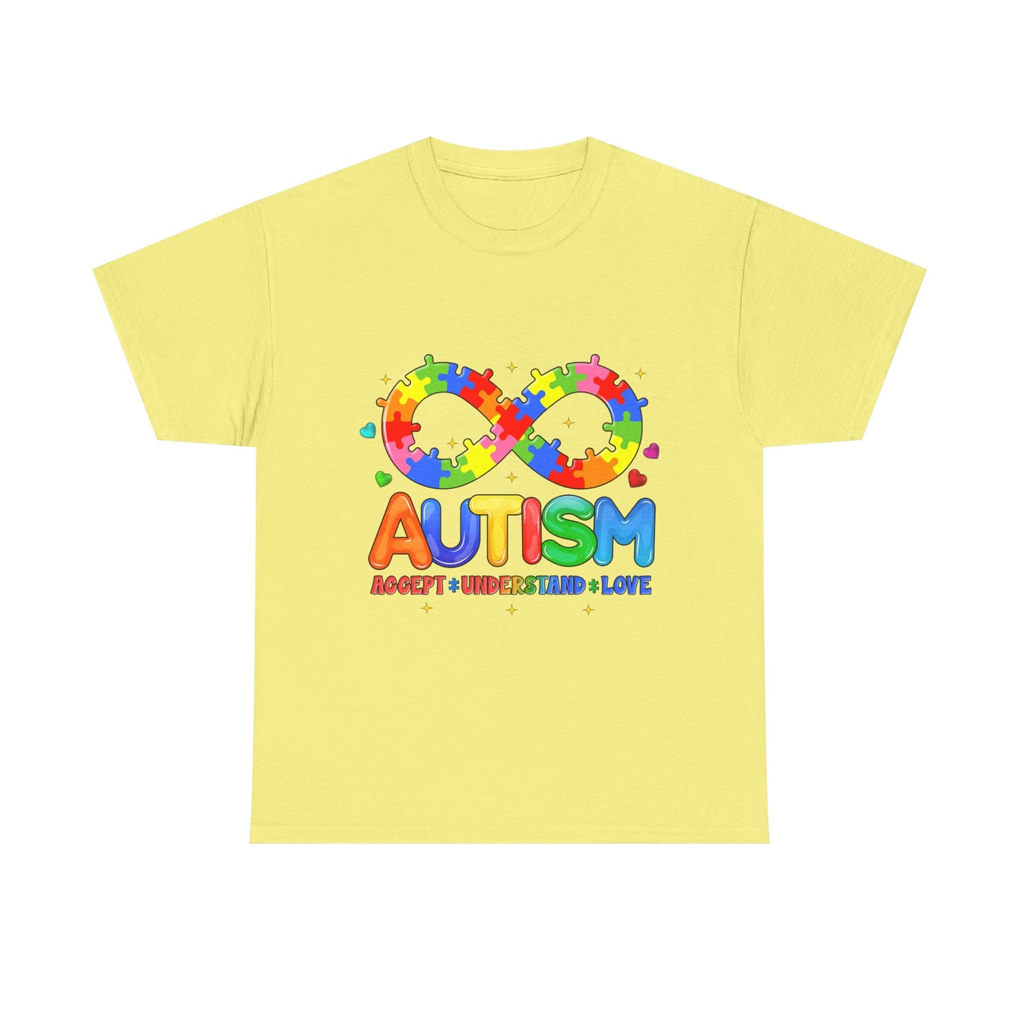 Autism Awareness Puzzle Infinity T-Shirt — Accept Understand Love