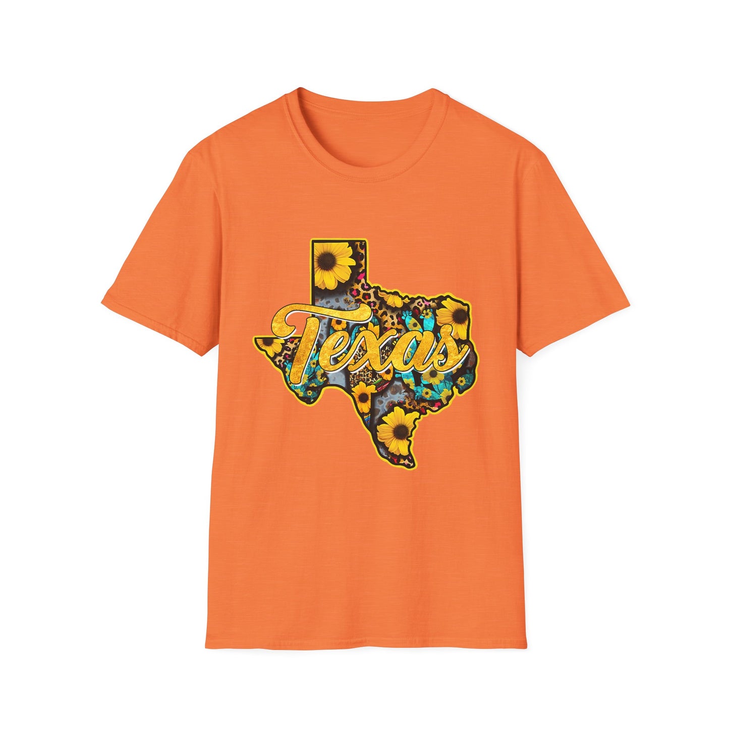 Texas Sunflower State T-Shirt — Floral Texas Map Graphic