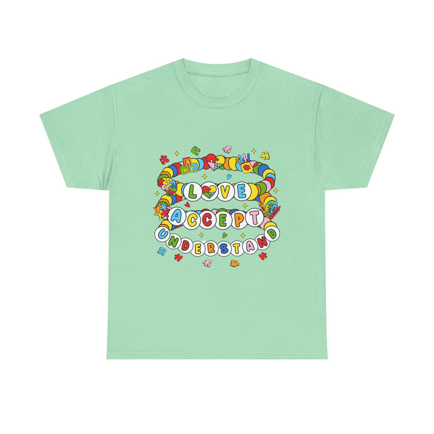 Love Accept Understand T-Shirt — Rainbow Positive Message Tee