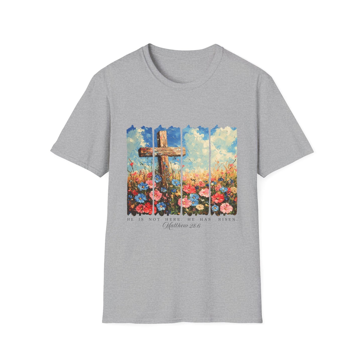 Cross and Flowers T-Shirt – Christian Faith Floral Graphic Tee (Acts 2:37)
