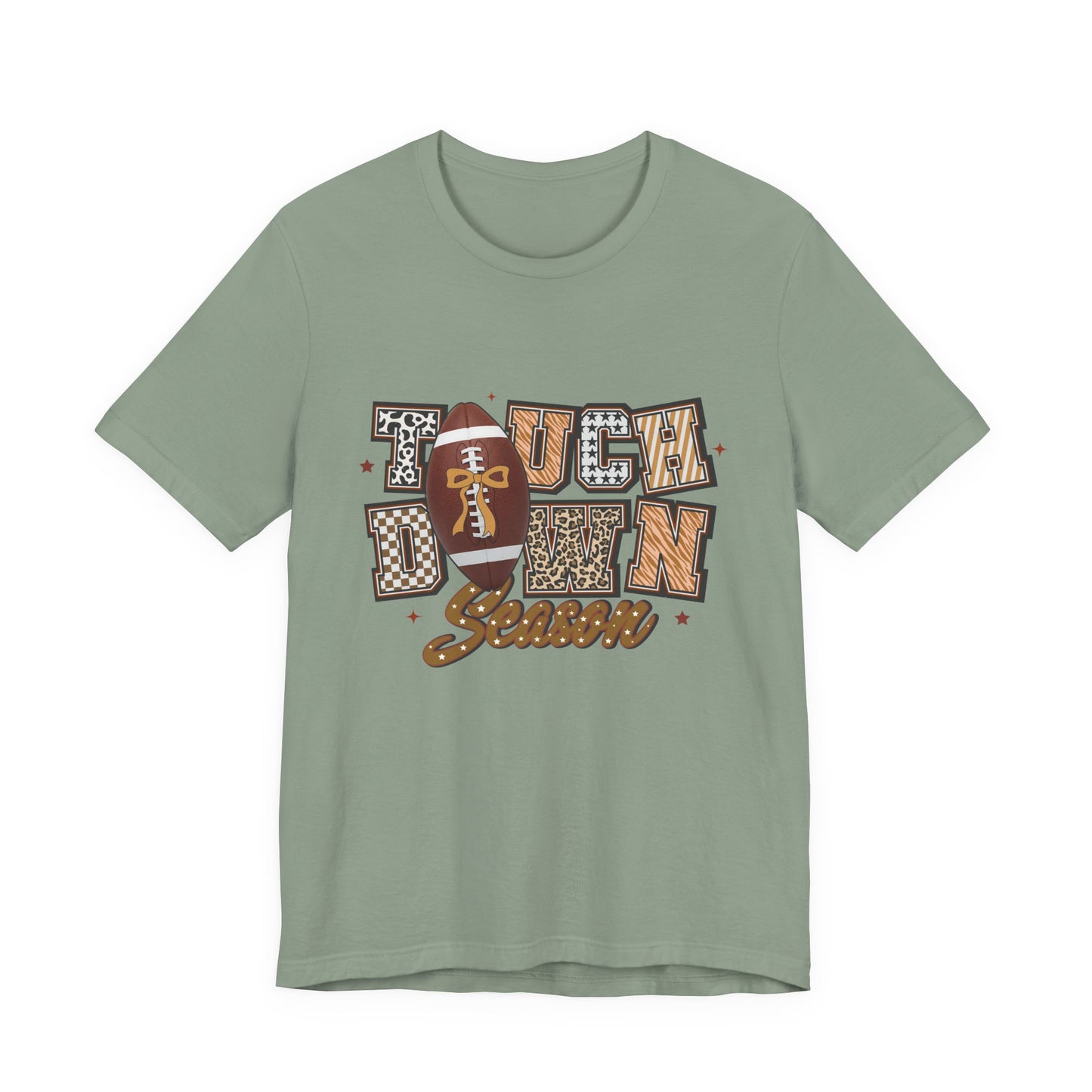 Touchdown Season Football T-Shirt — Retro Brown Leopard Print Design
