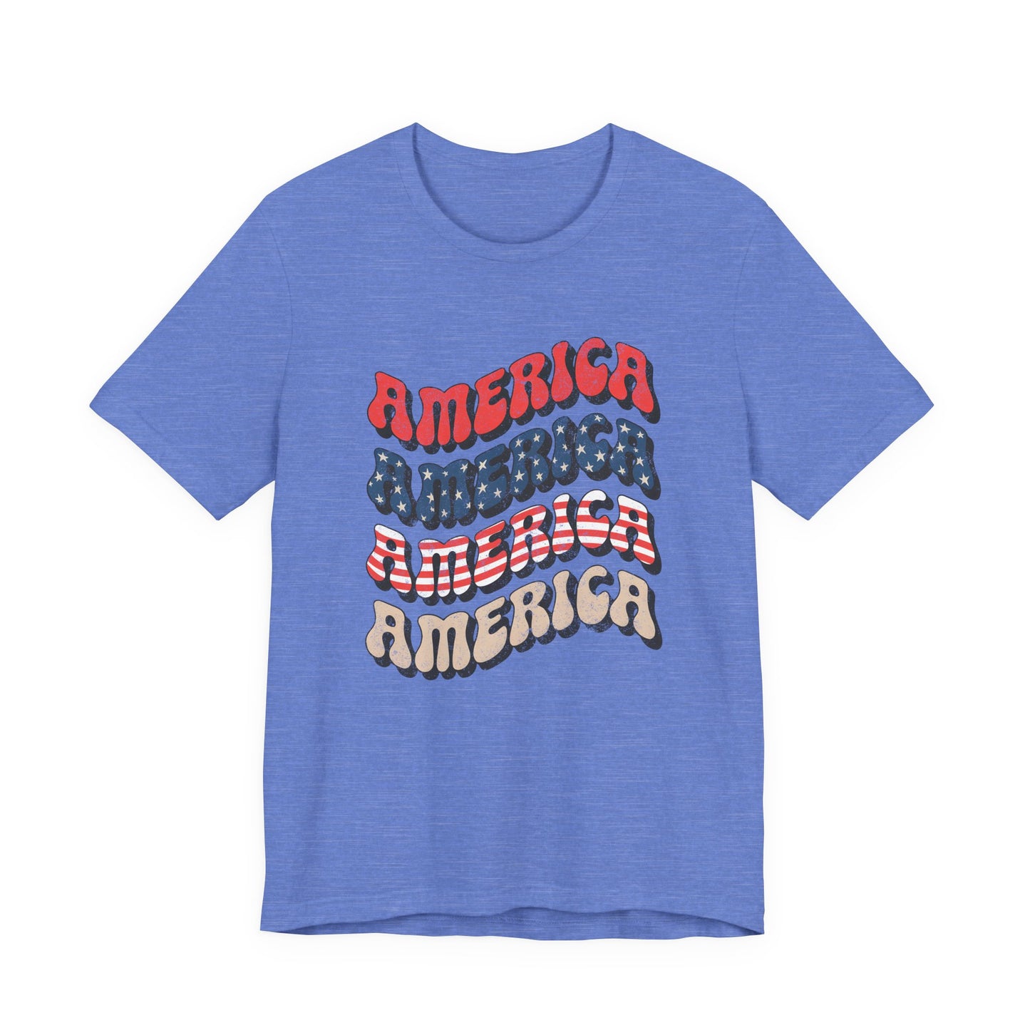 Patriotic "America" Retro Wave T-Shirt