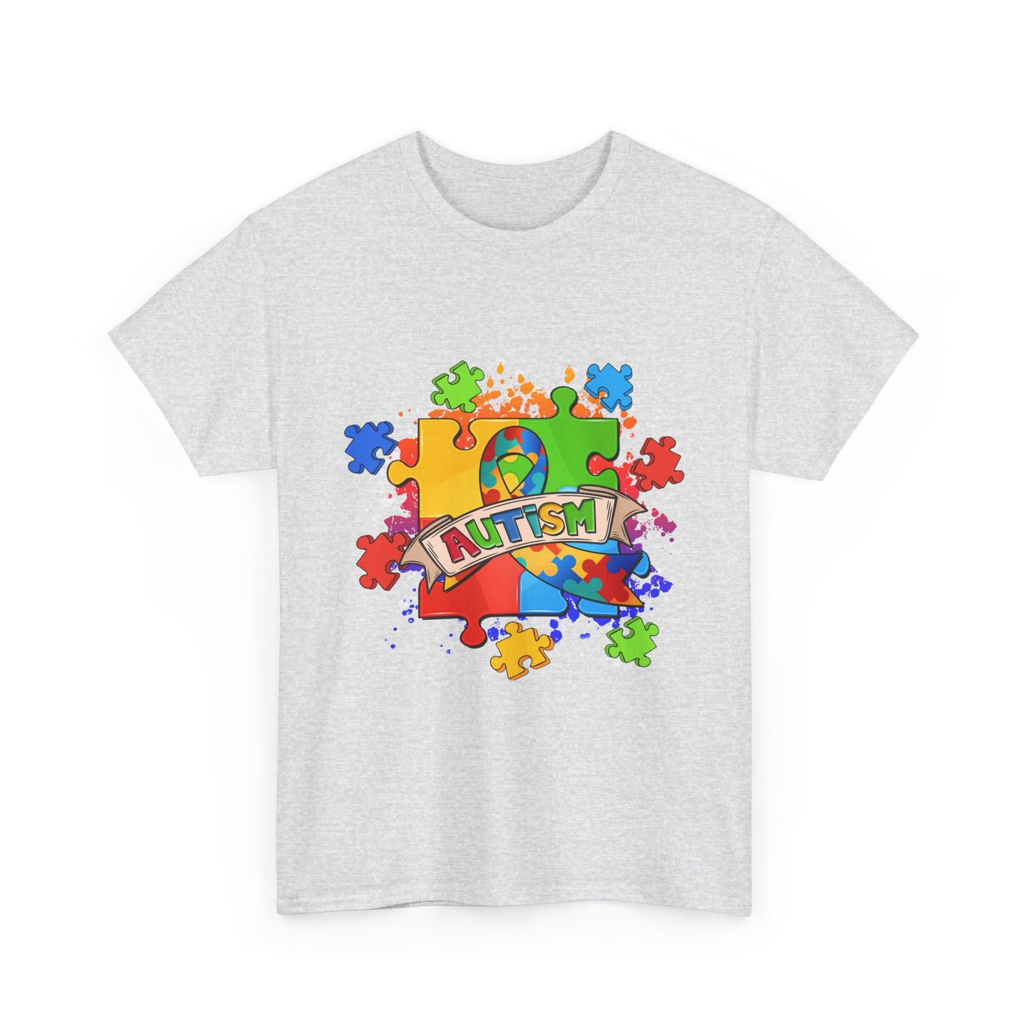Autism Awareness Puzzle Tee – Colorful 'Autism' Ribbon Design