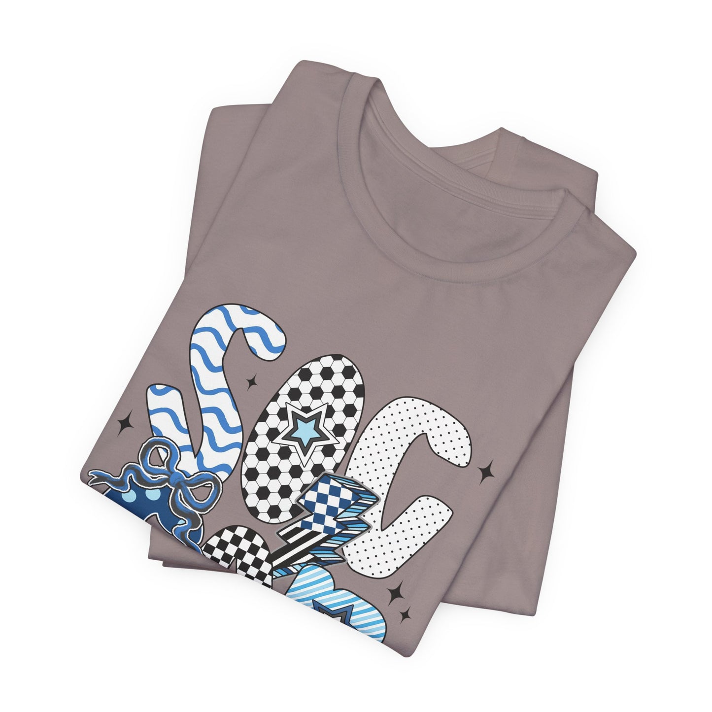 Soccer Mama Graphic Tee — 'Soccer Mama' Blue Patterned Design