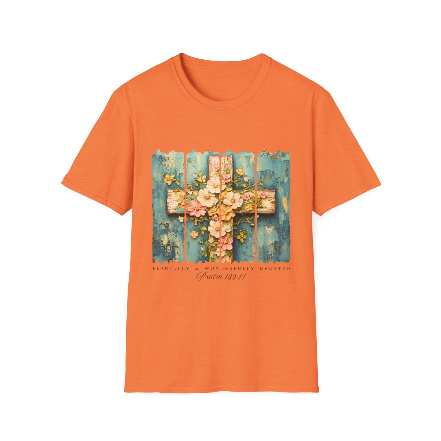 Floral Cross Christian T-Shirt — Faith, Hope & New Life Easter Tee
