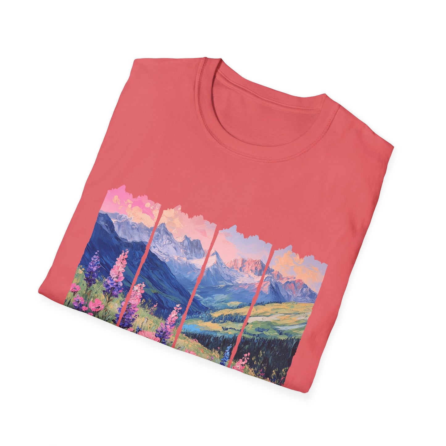 Mountain Wildflower T-Shirt — Scenic Sunrise Landscape Tee