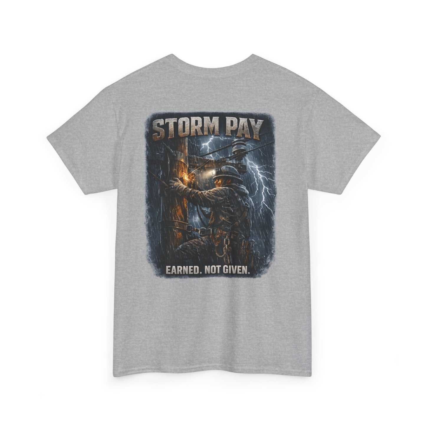 Lineman-Storm Pay Unisex Heavy Cotton Tee