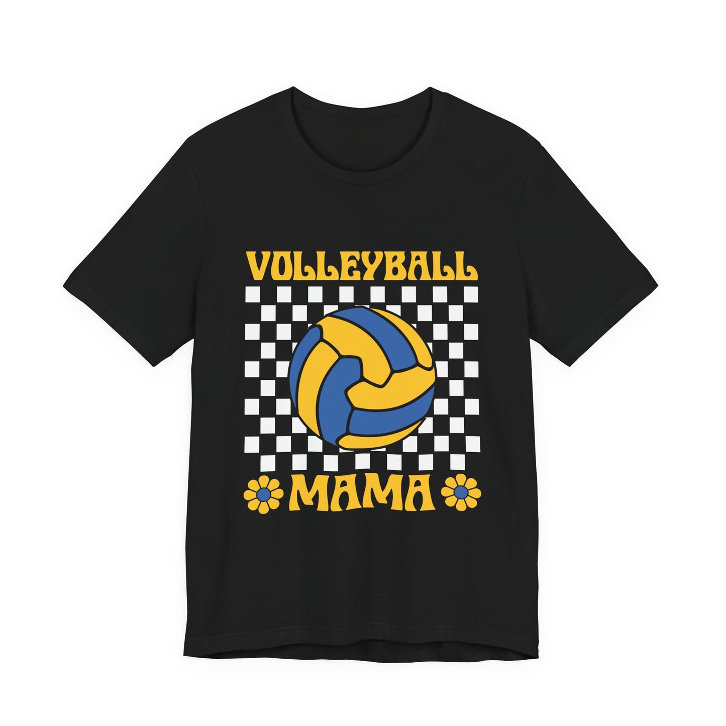 Volleyball Mama T-Shirt — Checkered Volleyball Mom Tee