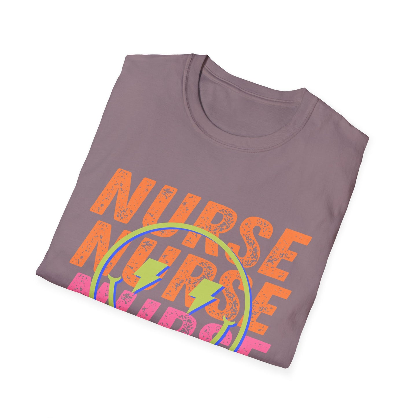 Nurse Repeat Circle Graphic T-Shirt — Colorful Floral Nurse Tee
