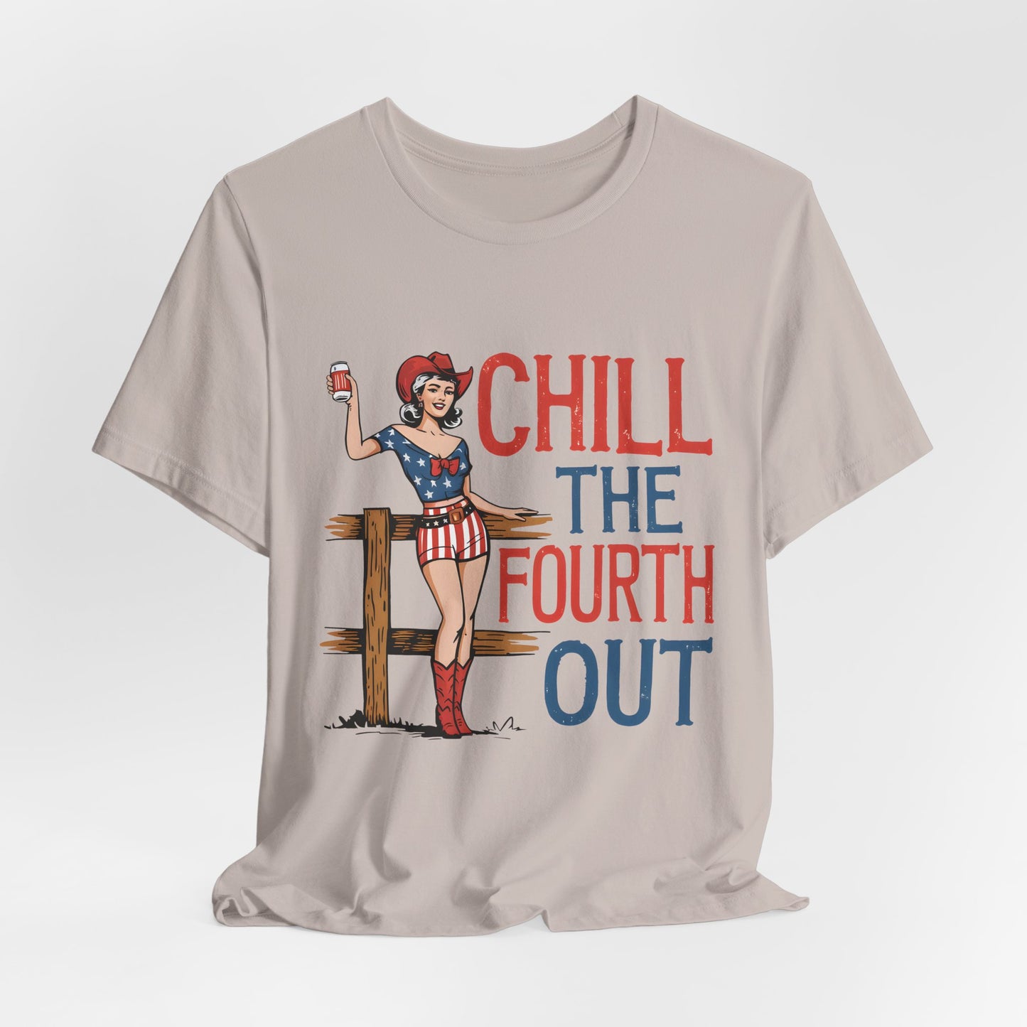 Fourth of July Tee - "Chill the Fourth Out" Vintage Pinup Patriotic Shirt