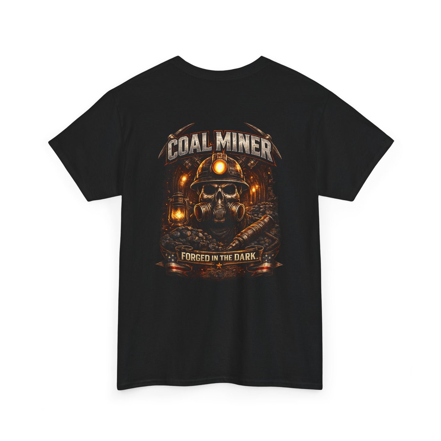 Coal Miner T-Shirt — "Forgotten in the Dark" Skull Hardhat Graphic Tee