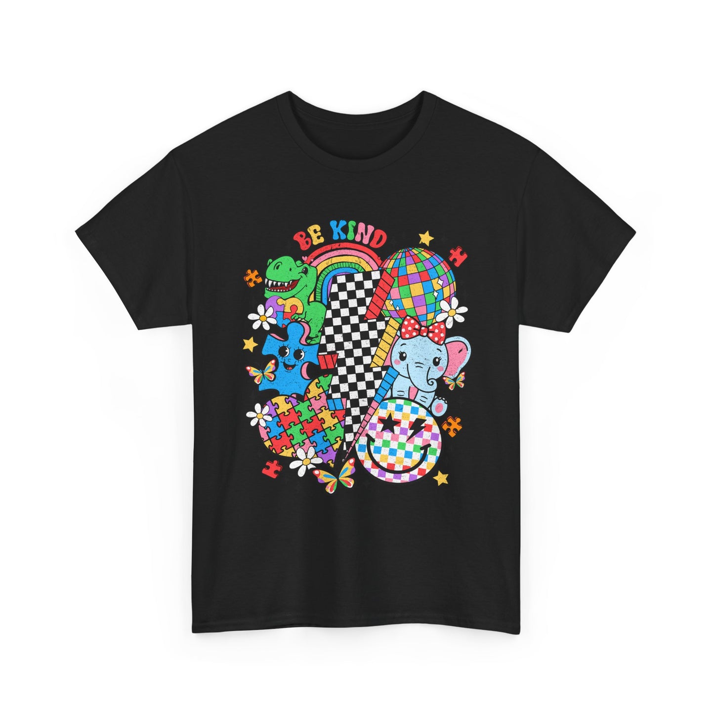 Autism Awareness Puzzle Heart Tee — Colorful Kids & Adults Support Shirt
