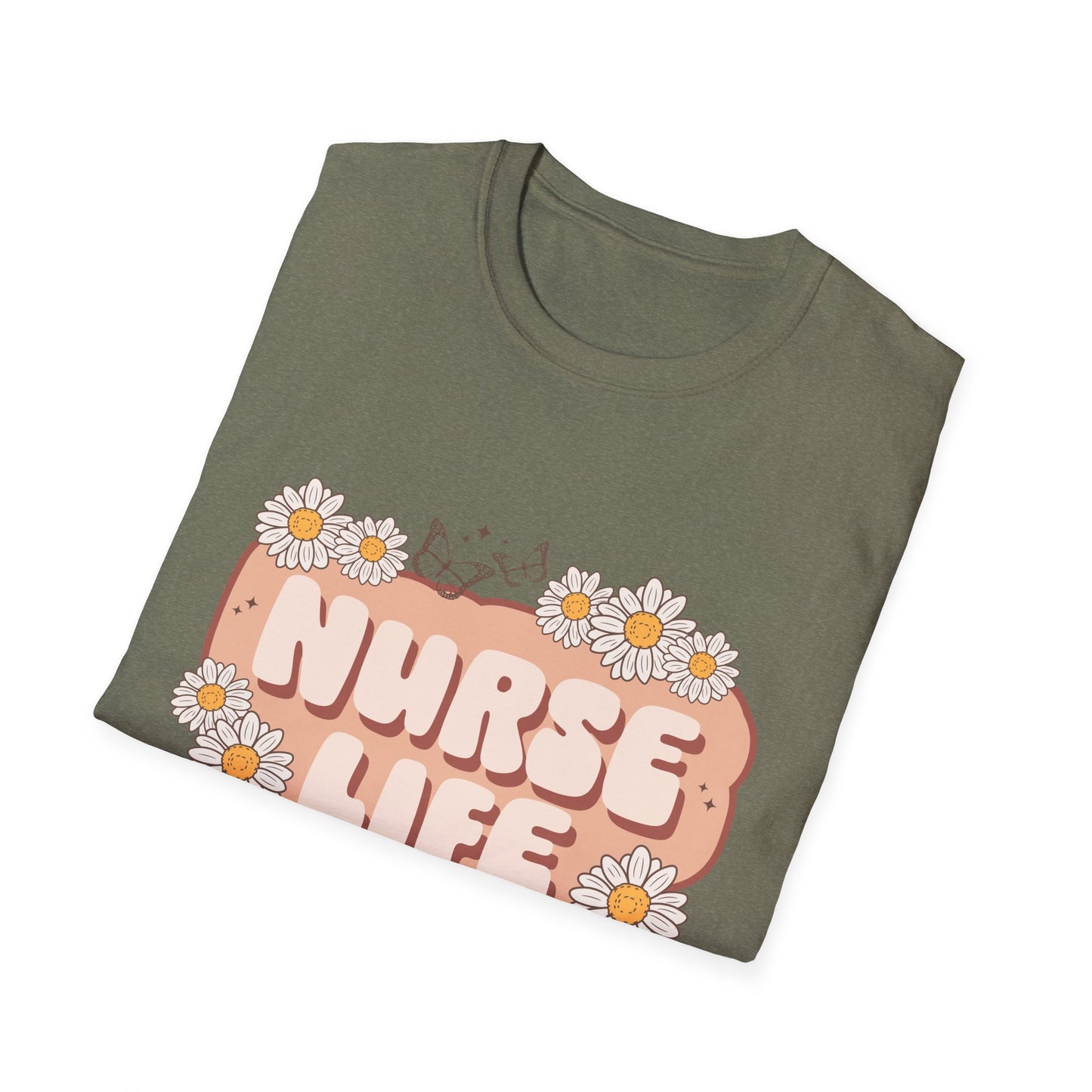Nurse Life T‑Shirt — Floral Daisy Retro Nurse Tee