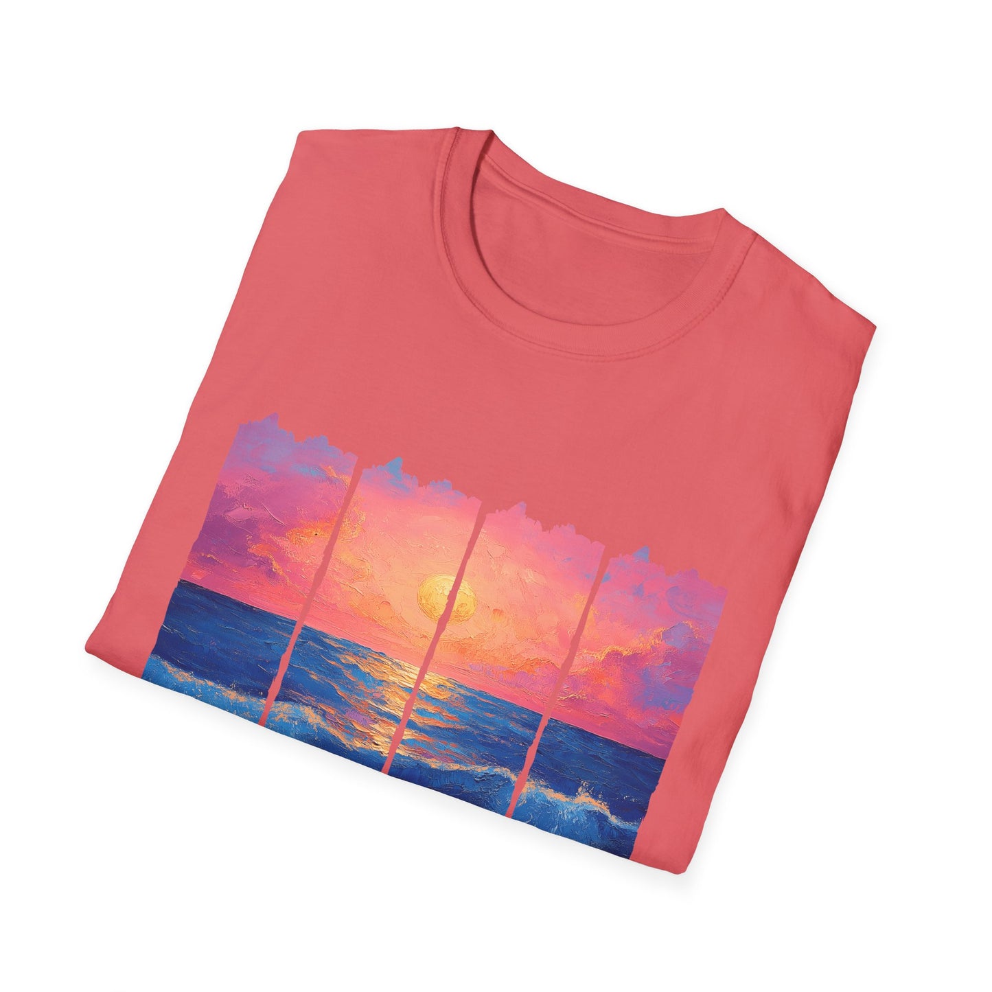 Sunset Ocean Panels T-Shirt — Inspirational Beach Sunset Graphic