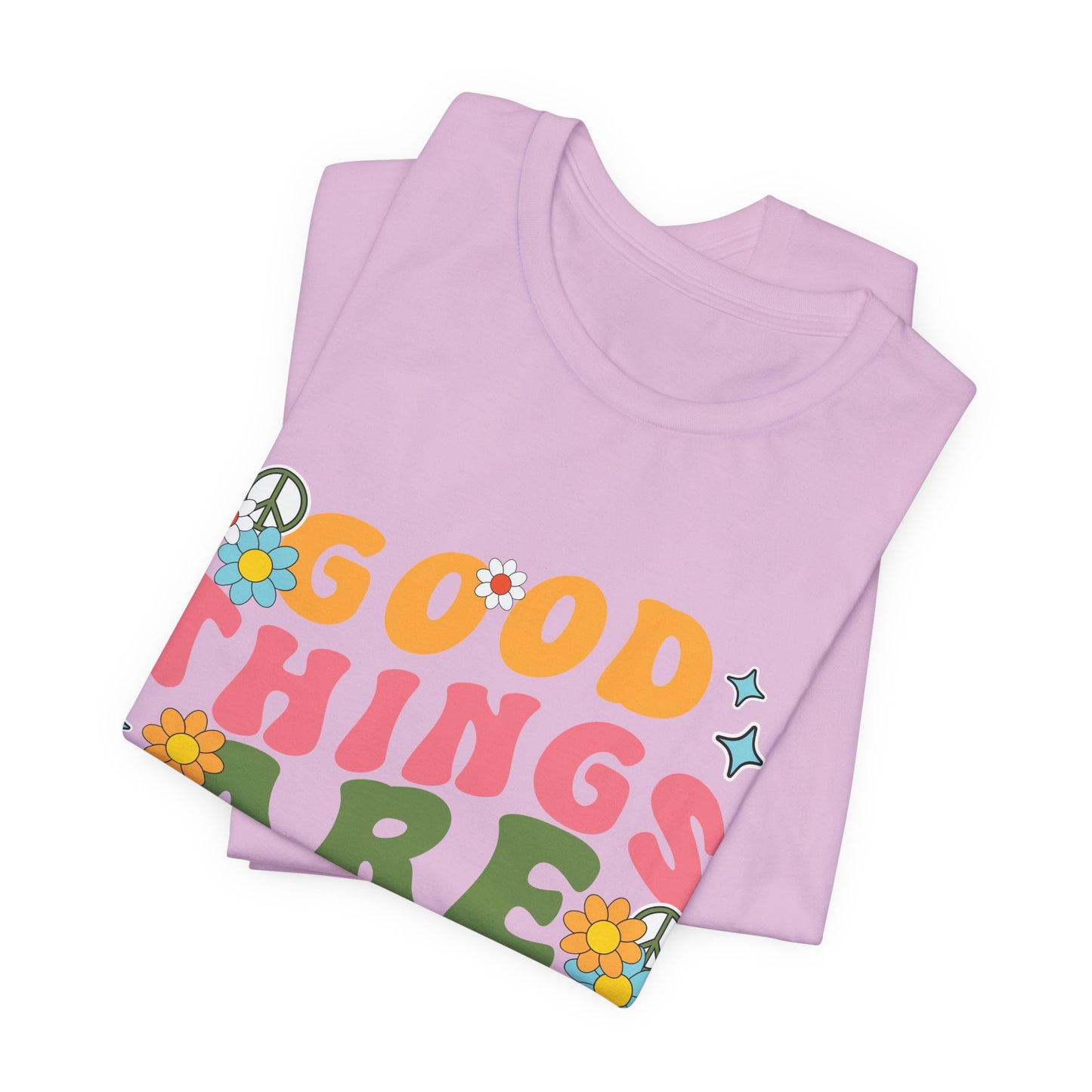 Good Things Are Coming T-Shirt — Retro Floral Positive Vibes Tee