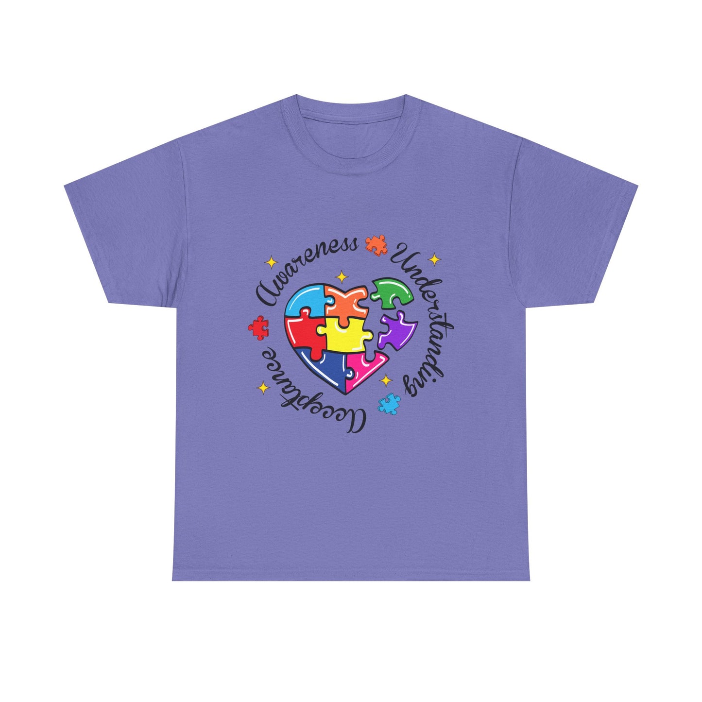 Autism Awareness Puzzle Heart T-Shirt – 'Awareness, Understanding, Acceptance'