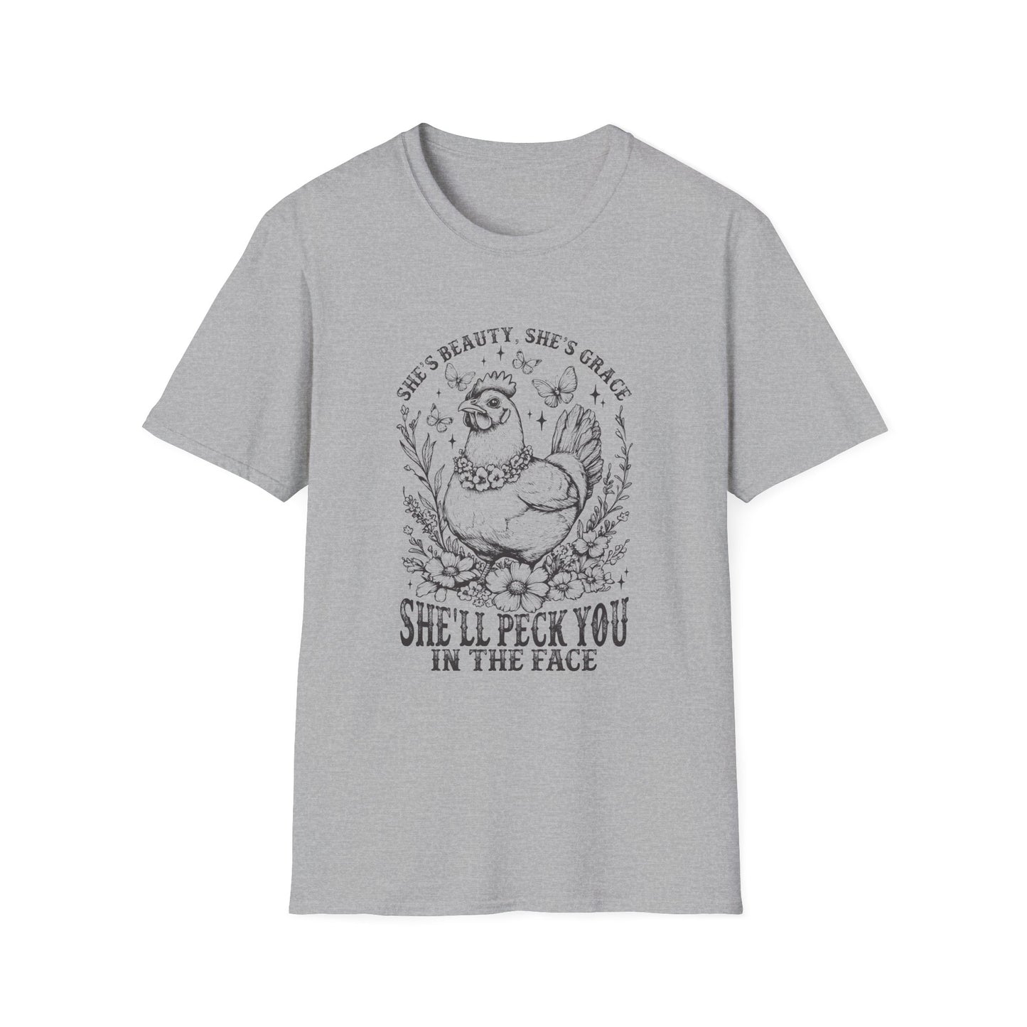 She'll Peck You In The Face Chicken T-Shirt – Funny Farmyard Hen Graphic Tee