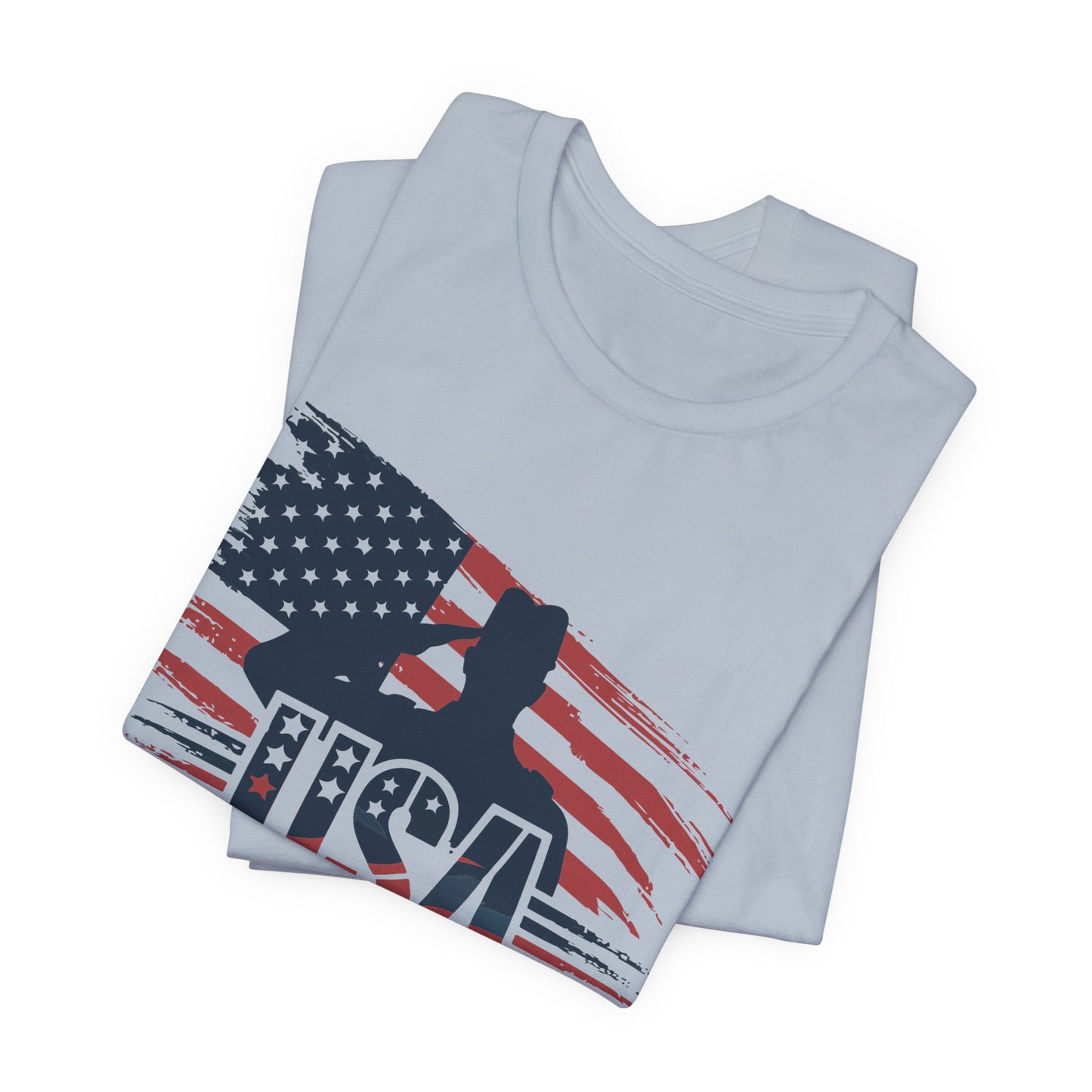 USA Veteran T-Shirt – American Flag Silhouette Patriotic Tee