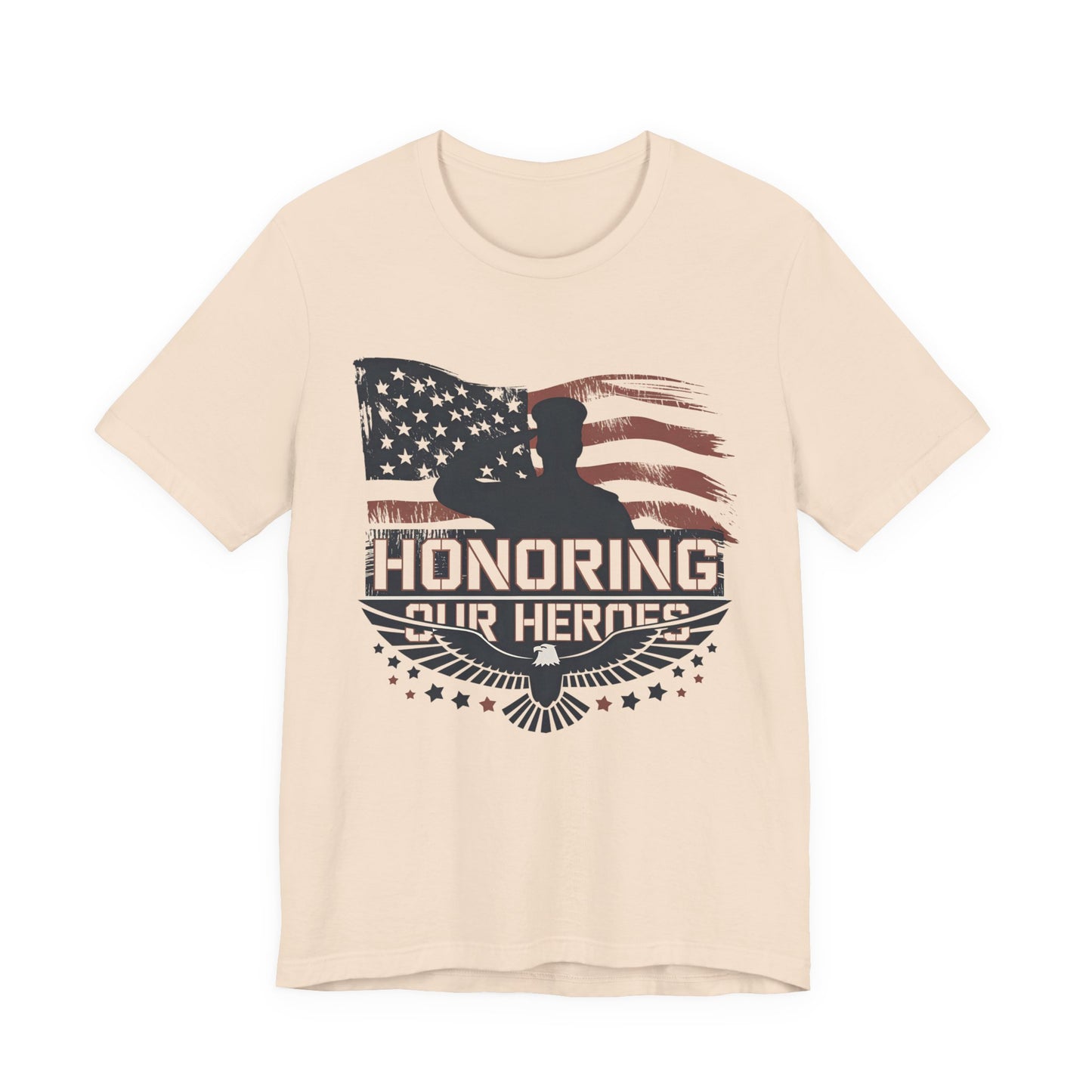 Honoring Our Heroes T-Shirt — American Flag Salute Veteran Memorial Tee