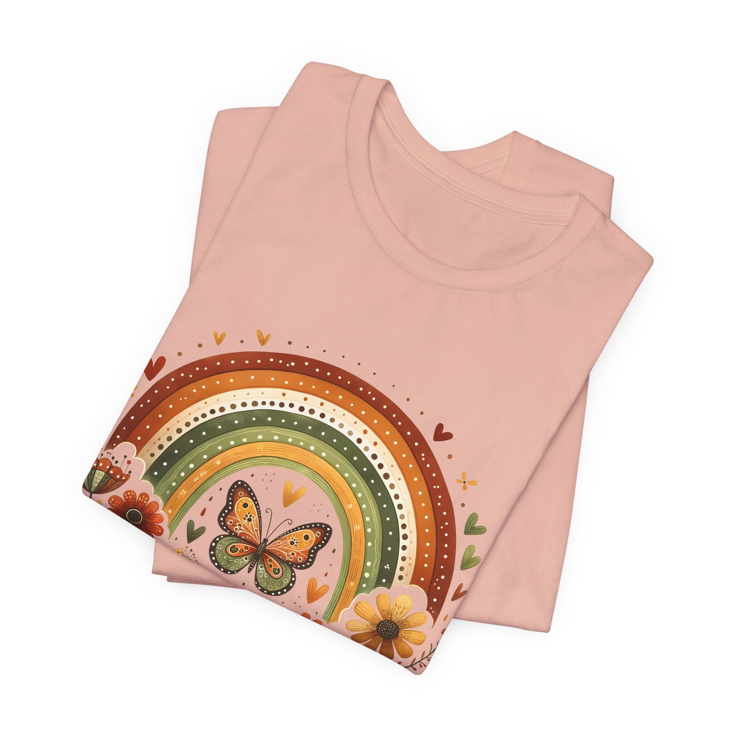 Believe In Yourself Butterfly Tee — Retro Rainbow Floral Inspirational T‑Shirt