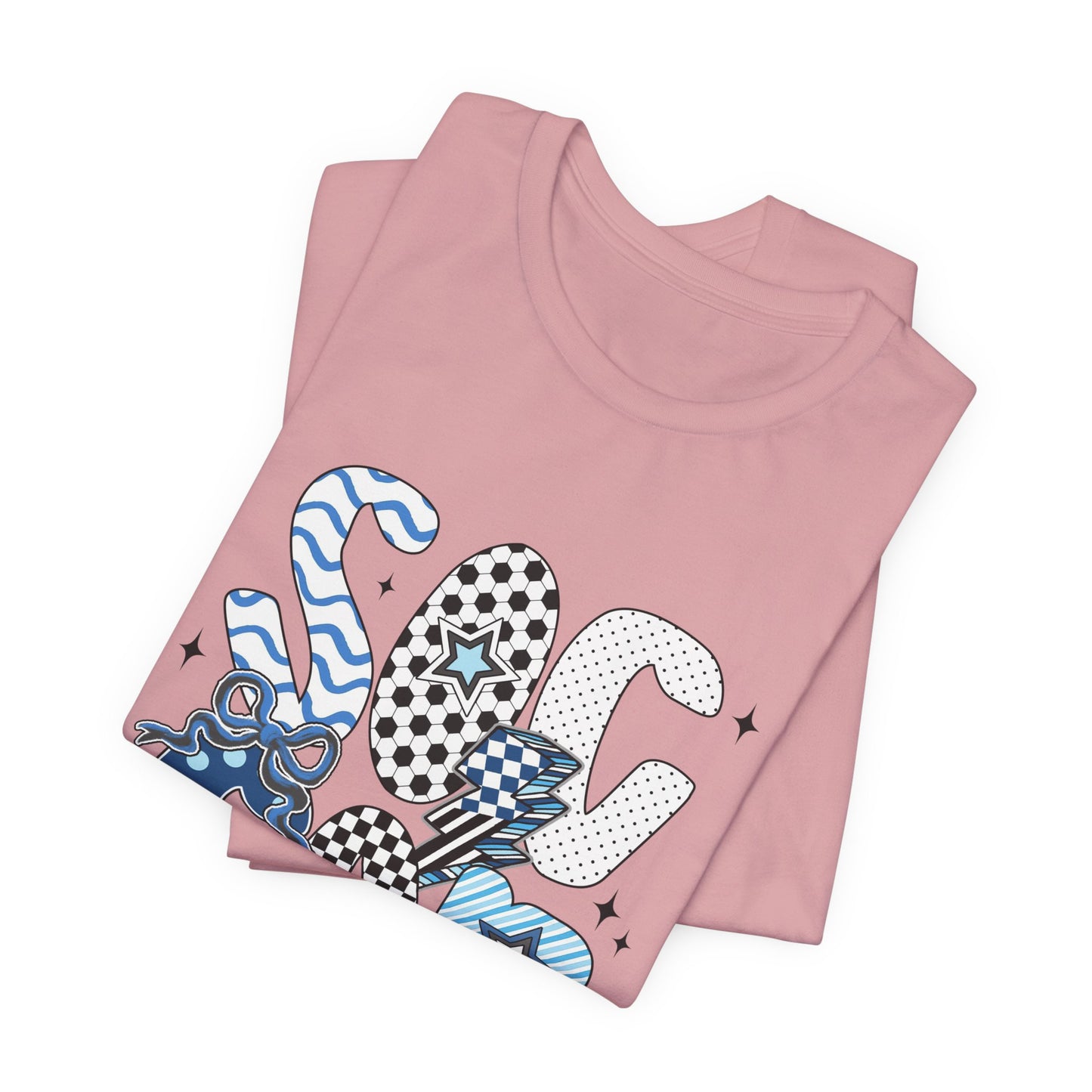 Soccer Mama Graphic Tee — 'Soccer Mama' Blue Patterned Design