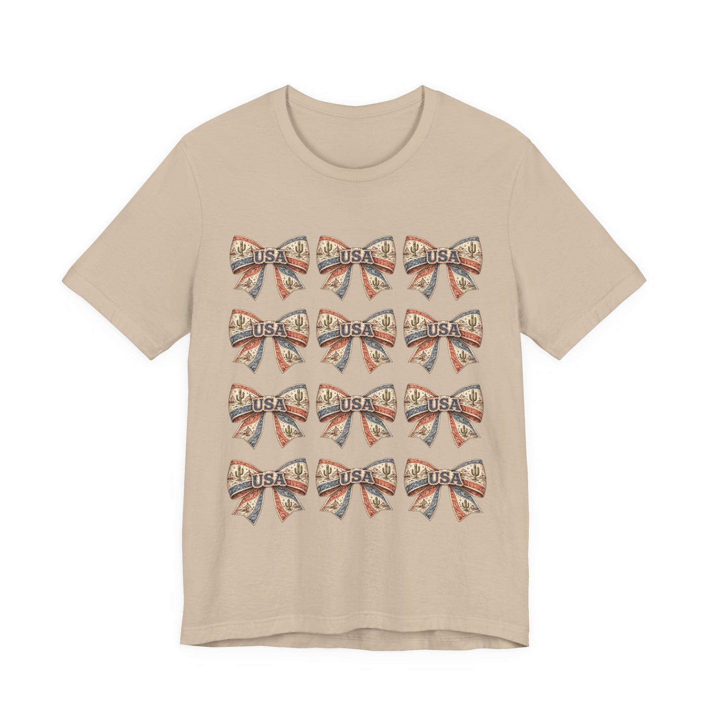 USA Patriotic Bow Pattern T-Shirt