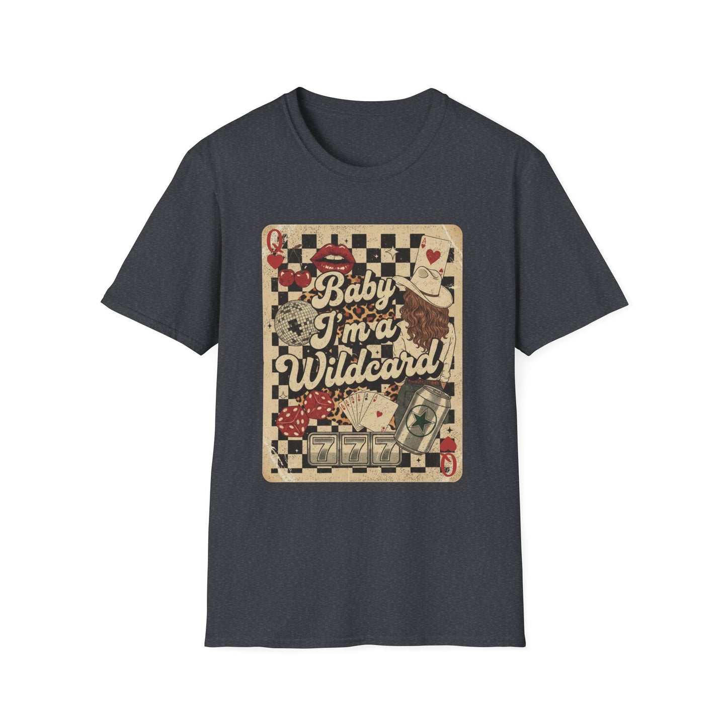 Wildcard Vintage Playing Card T-Shirt — “Baby I’m a Wildcard” Retro Casino Tee