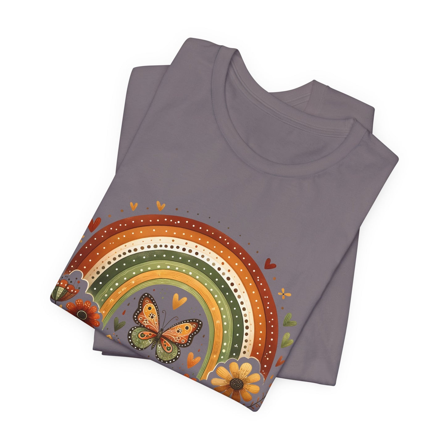 Believe In Yourself Butterfly Tee — Retro Rainbow Floral Inspirational T‑Shirt