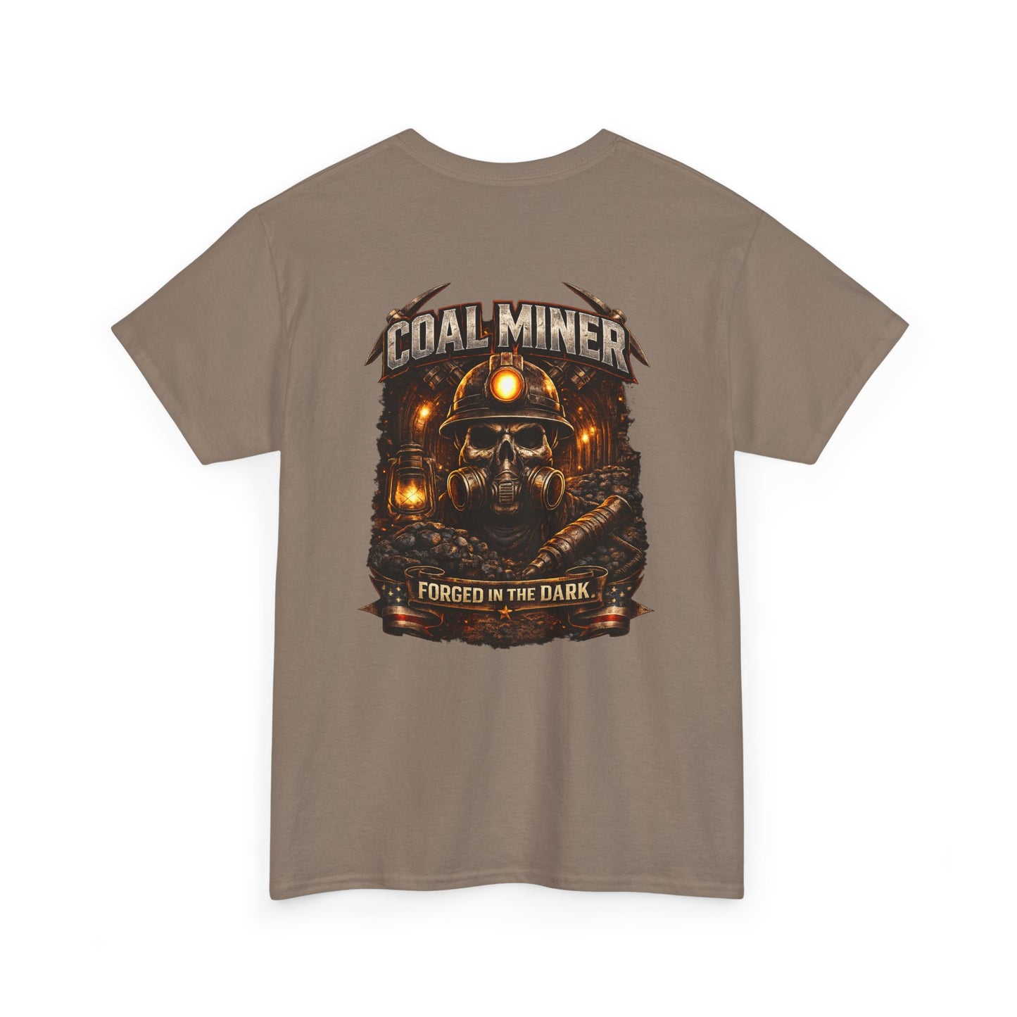 Coal Miner T-Shirt — "Forgotten in the Dark" Skull Hardhat Graphic Tee