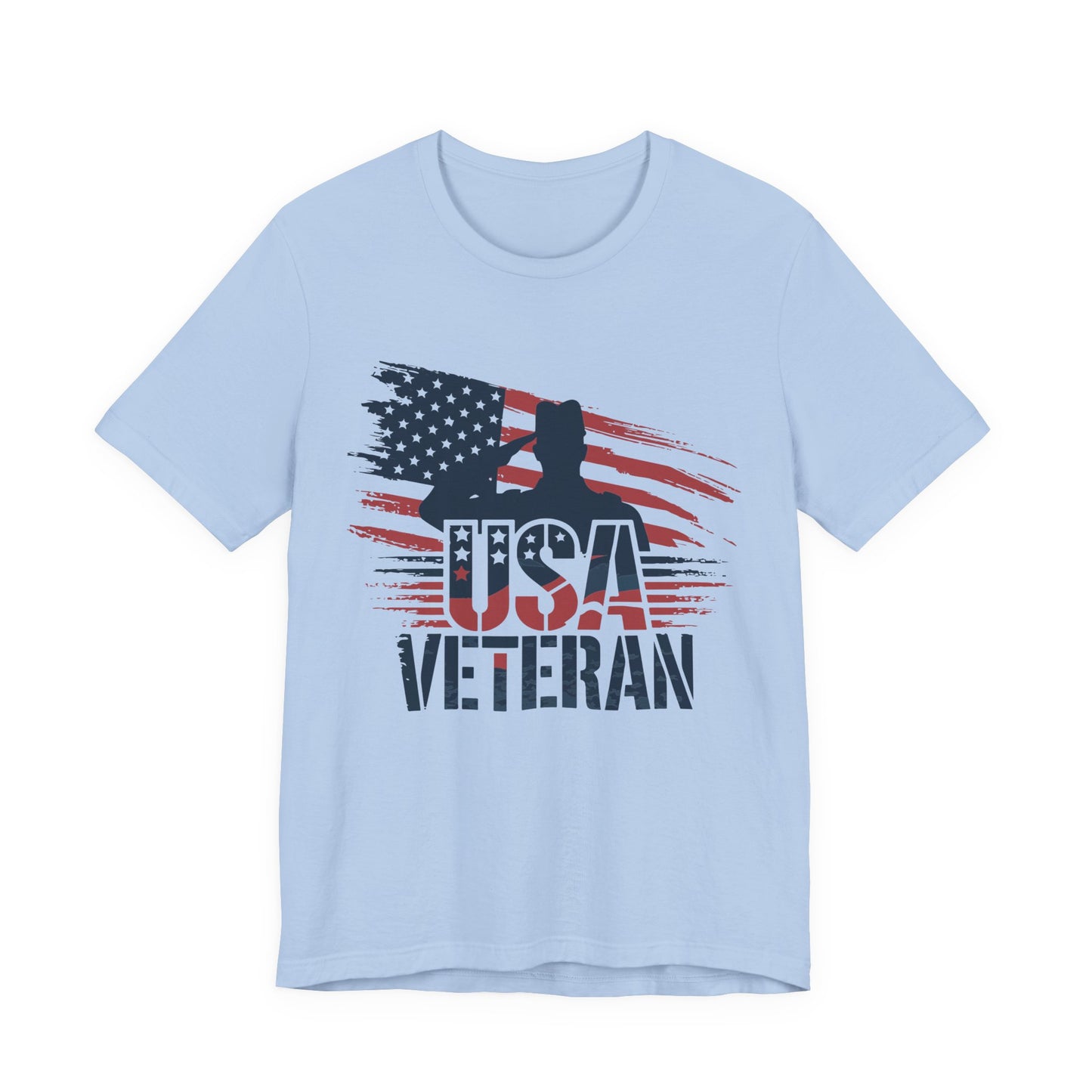 USA Veteran T-Shirt – American Flag Silhouette Patriotic Tee