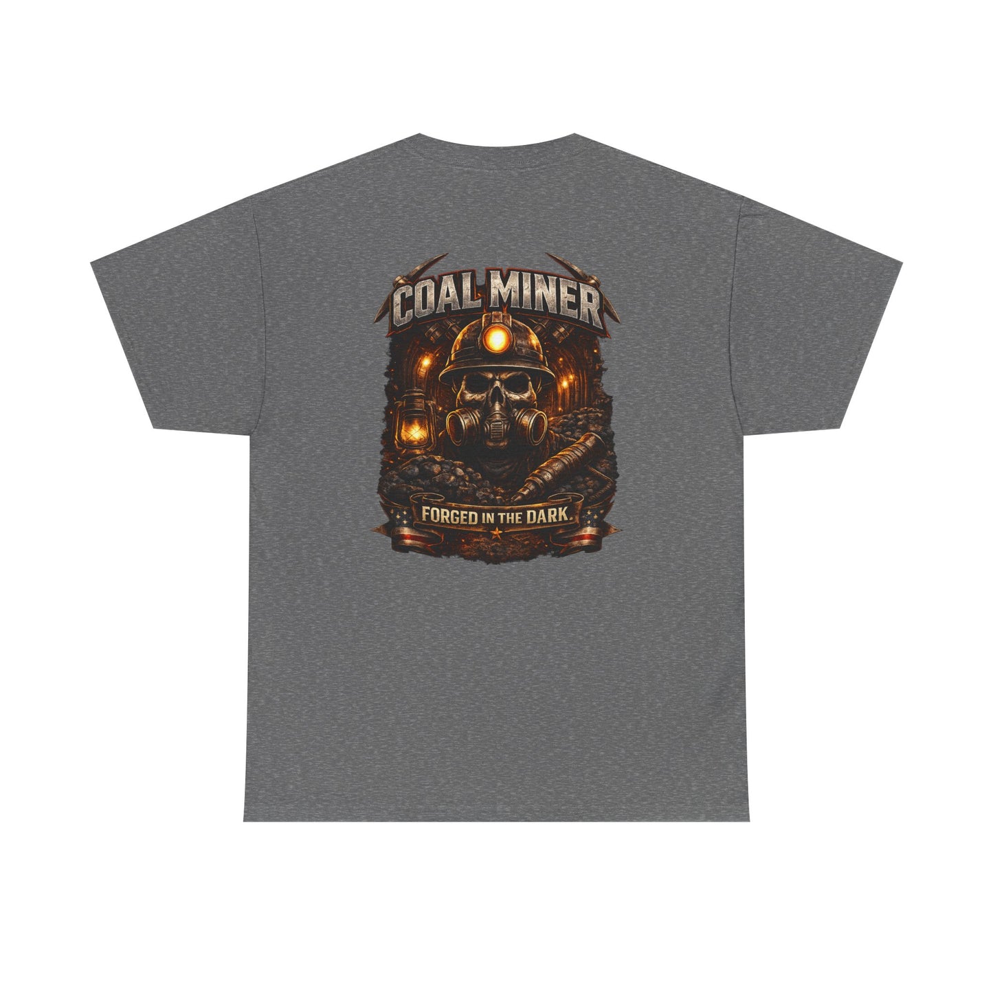 Coal Miner T-Shirt — "Forgotten in the Dark" Skull Hardhat Graphic Tee