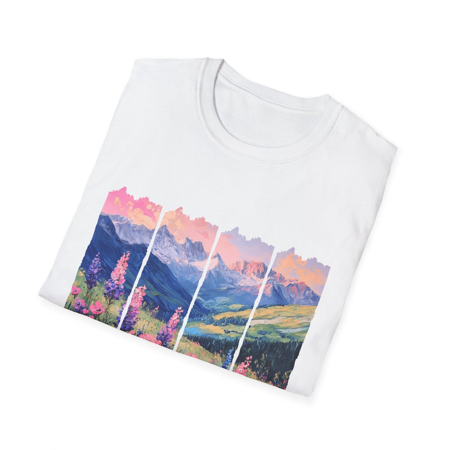 Mountain Wildflower T-Shirt — Scenic Sunrise Landscape Tee