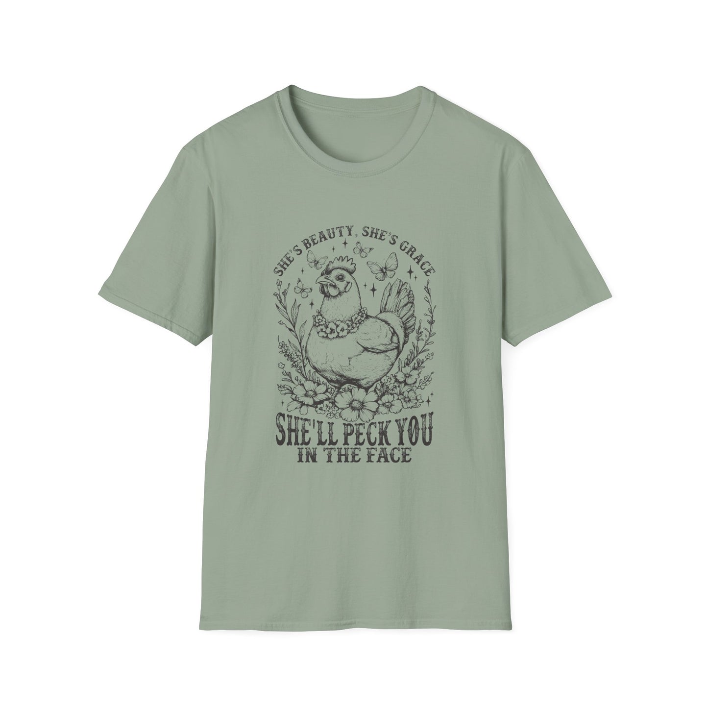She'll Peck You In The Face Chicken T-Shirt – Funny Farmyard Hen Graphic Tee