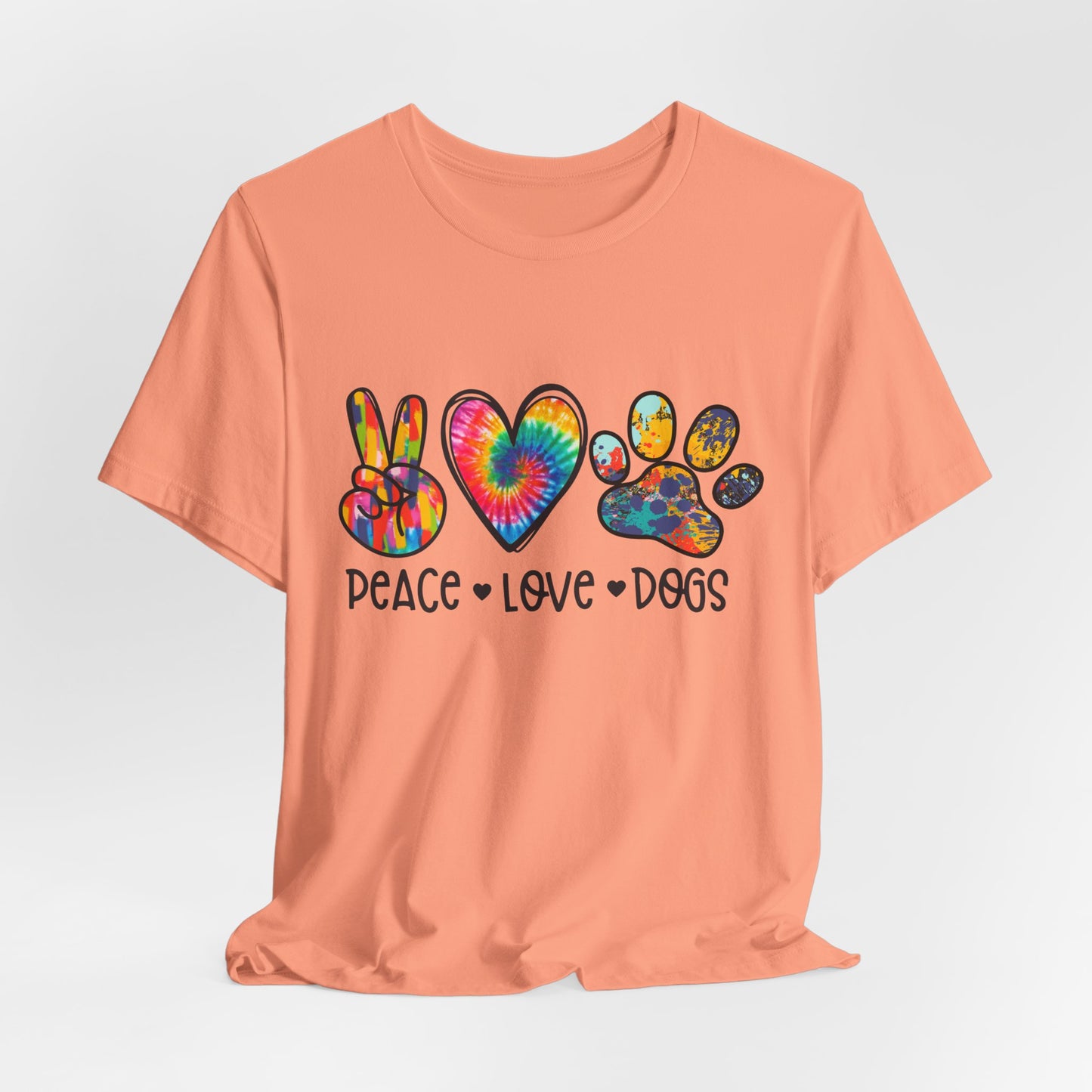 Peace Love Dogs Tie-Dye T-Shirt