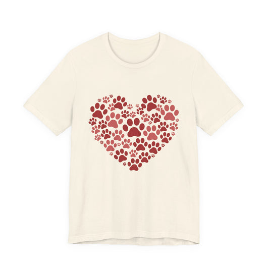 Heart Paw Print T-Shirt — Dog Lover Valentine Tee