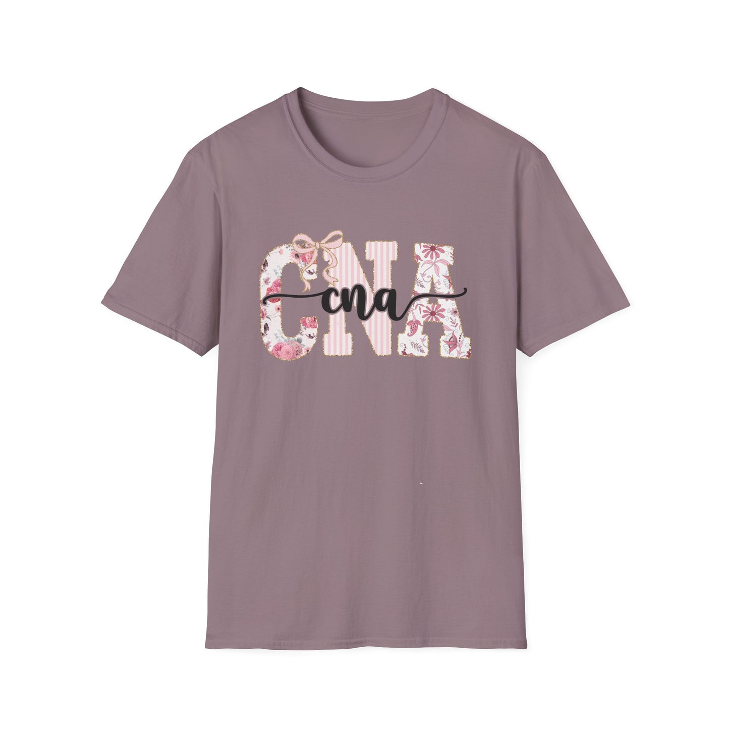 CNA Floral Monogram T-Shirt — Nurse CNA Gift, Pink Floral CNA Tee