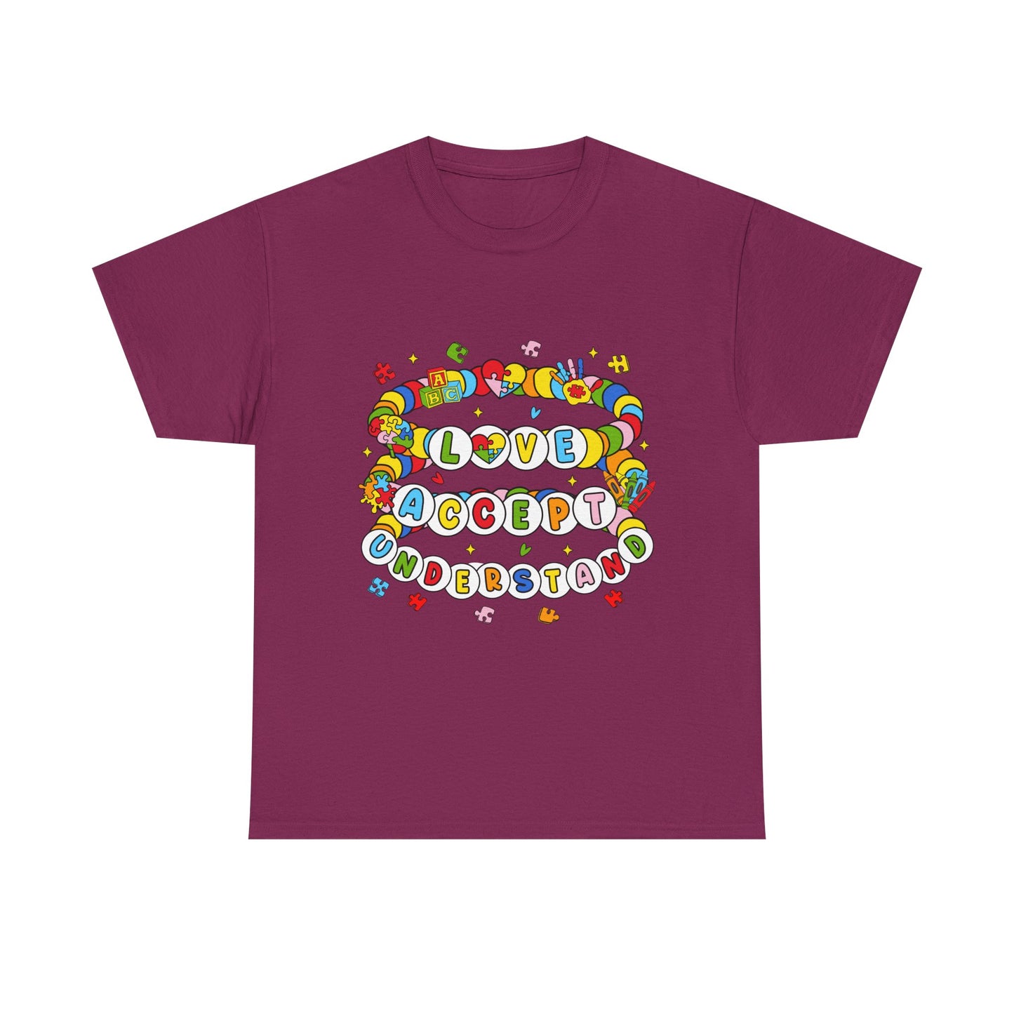 Love Accept Understand T-Shirt — Rainbow Positive Message Tee