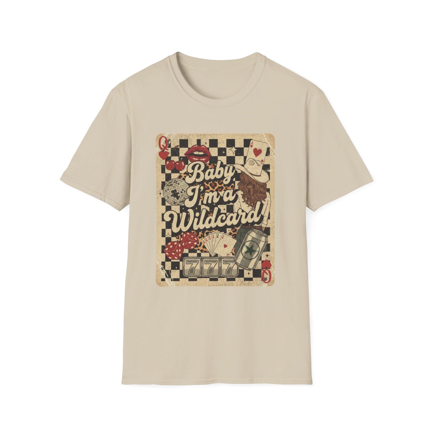 Wildcard Vintage Playing Card T-Shirt — “Baby I’m a Wildcard” Retro Casino Tee