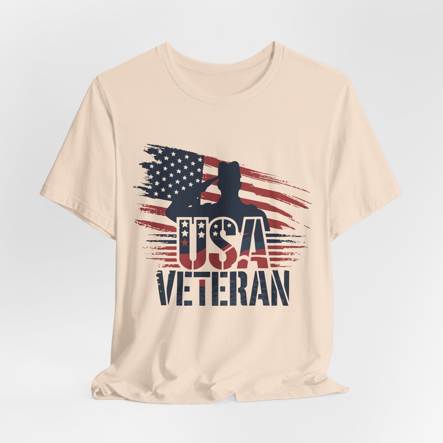 USA Veteran T-Shirt – American Flag Silhouette Patriotic Tee