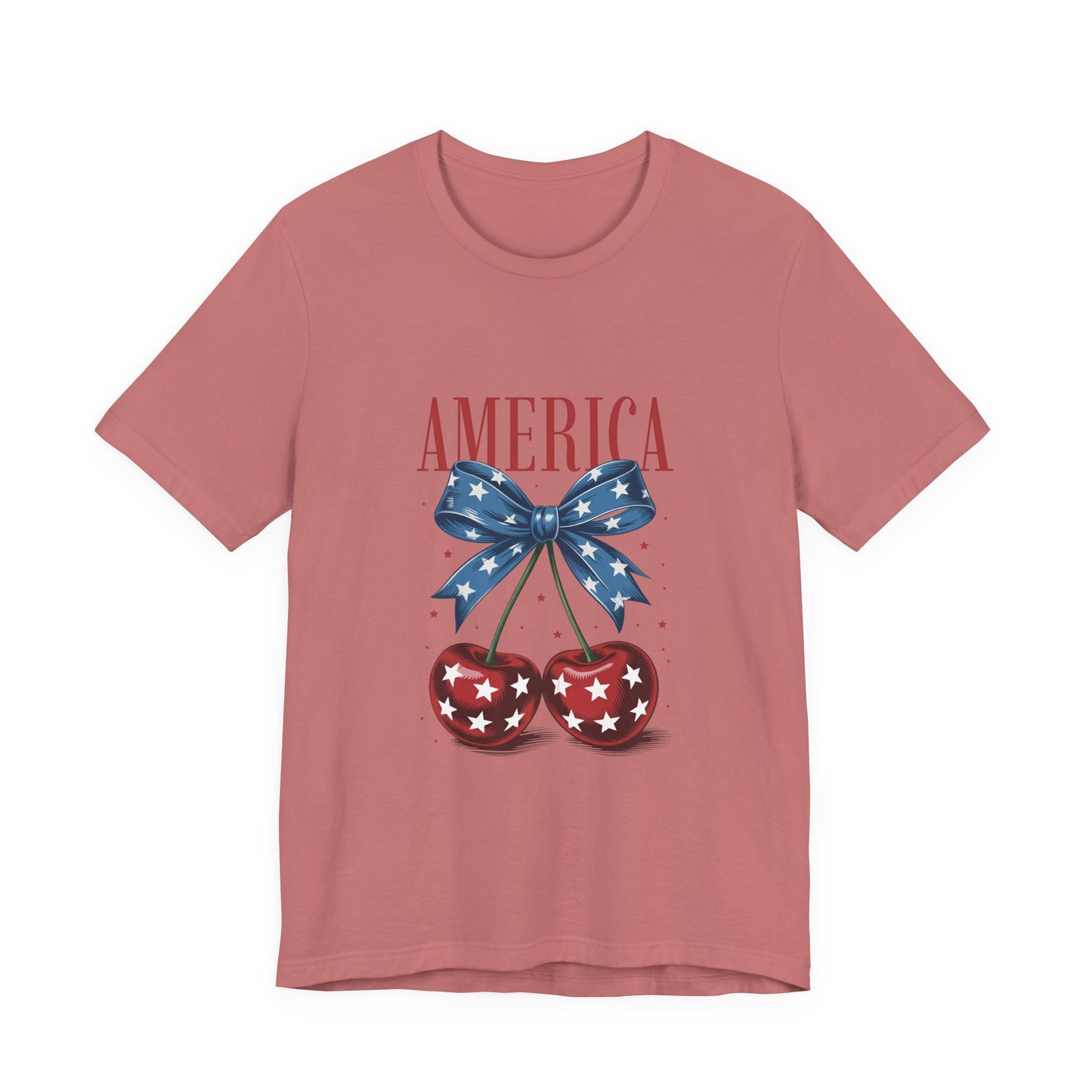 America Cherry Tee — Patriotic Stars & Stripes Graphic T-Shirt