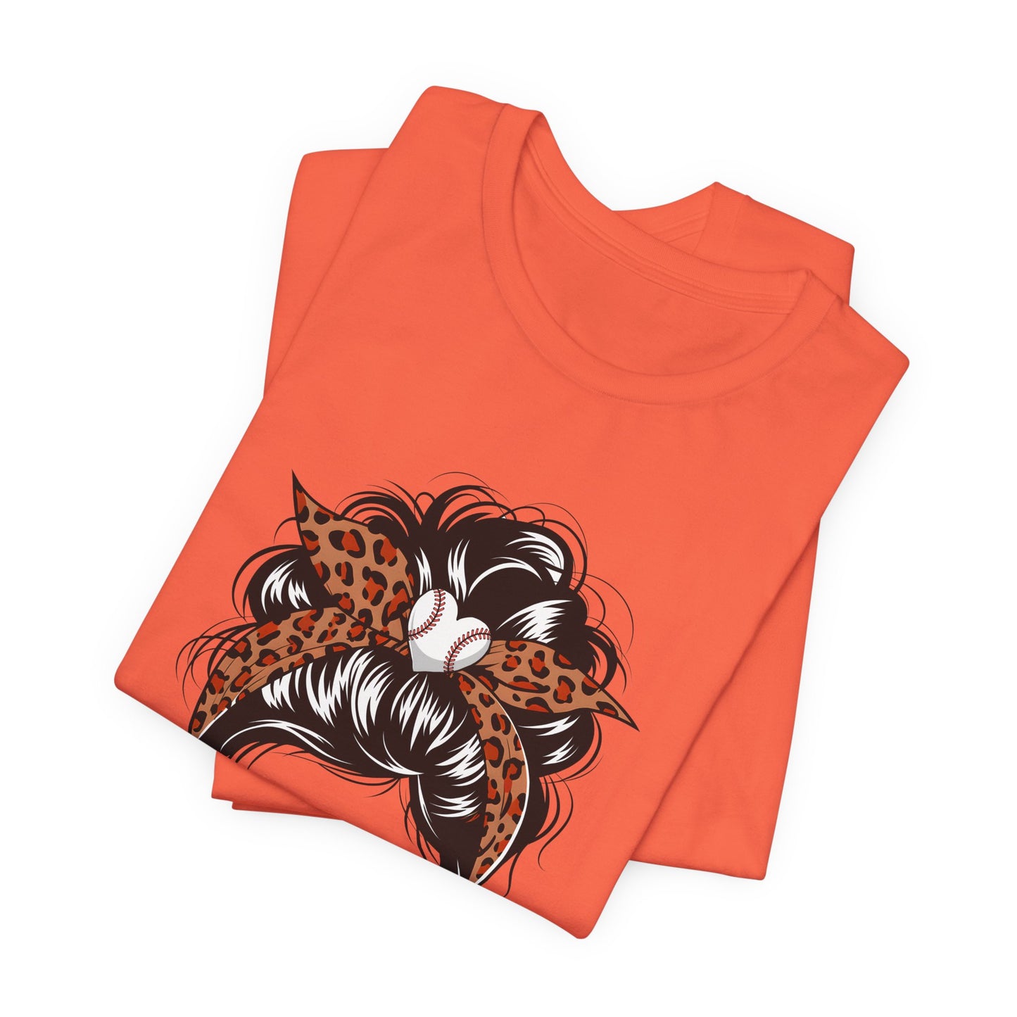 Baseball Mom Graphic Tee — Leopard Hairbow, Sunnies & "Baseball Mom" Text