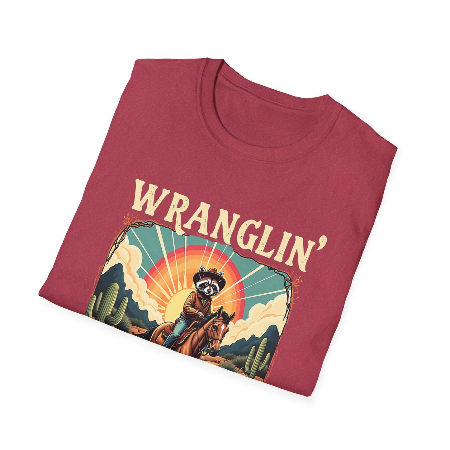 Wranglin' Real Cowboy T-Shirt — Retro Western Rodeo Graphic Tee