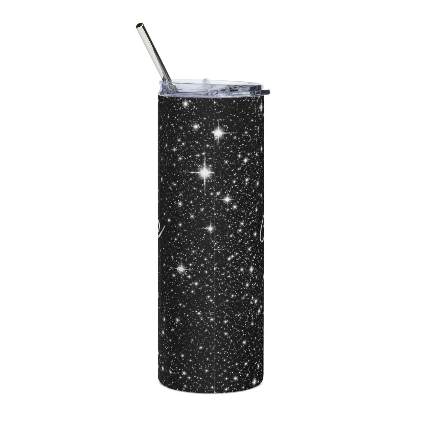 20oz Stainless Tumbler — 'Coffee in One Hand, Confidence in the Other' Black Galaxy Travel Cup
