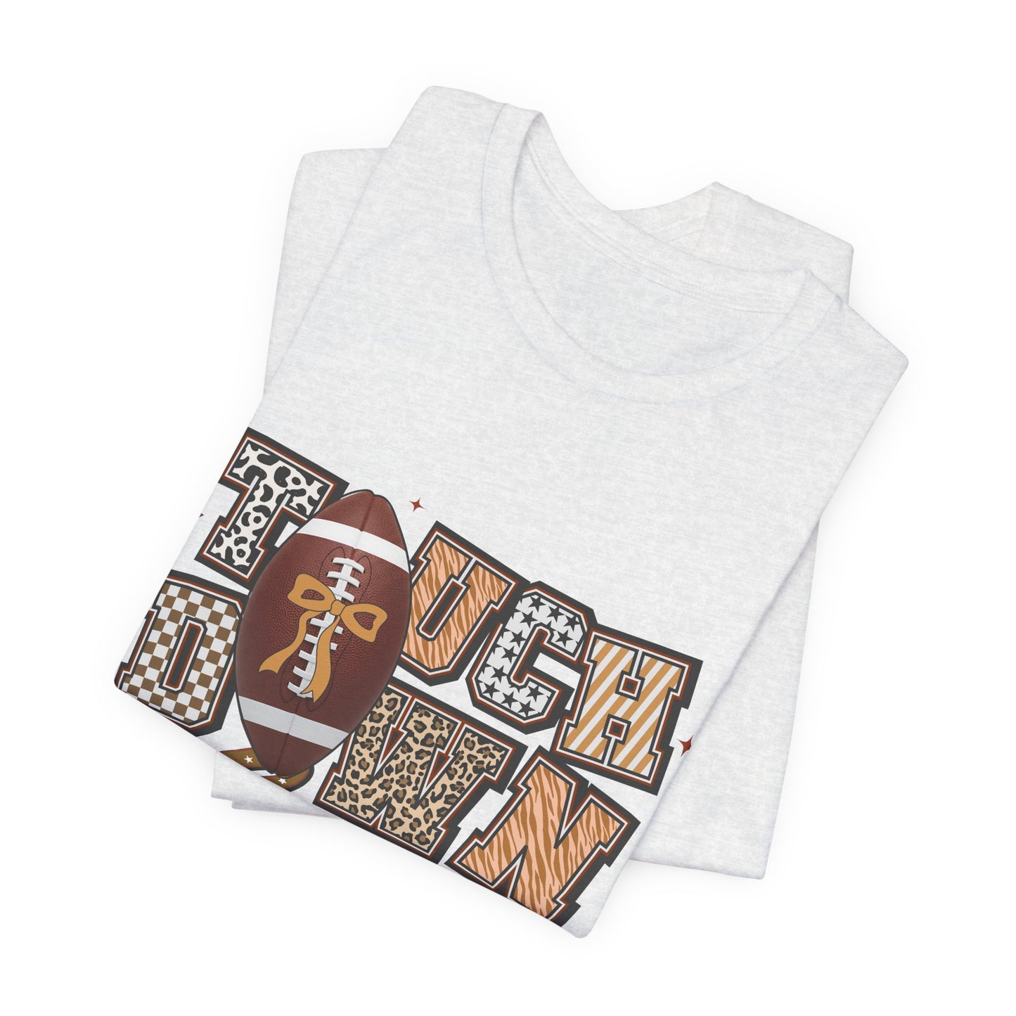 Touchdown Season Football T-Shirt — Retro Brown Leopard Print Design