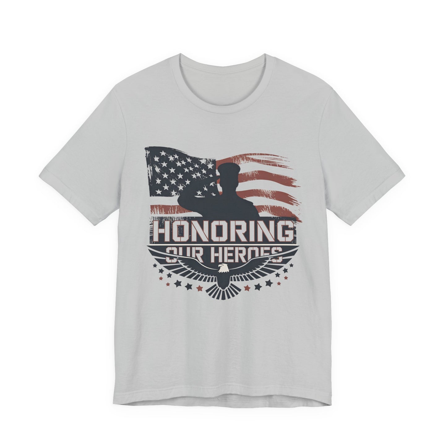 Honoring Our Heroes T-Shirt — American Flag Salute Veteran Memorial Tee
