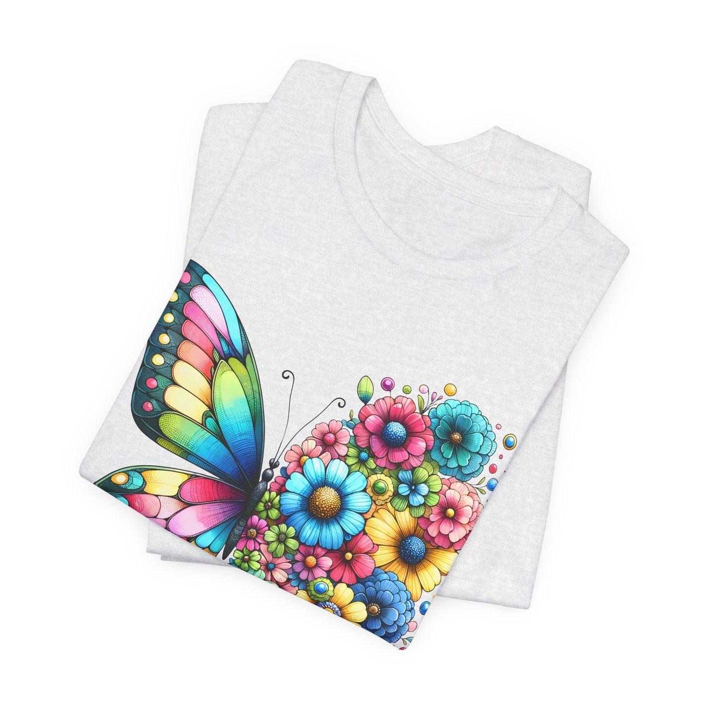 Butterfly Floral Tee - "Grow Through What You Go Through" Inspirational Women's T-Shirt