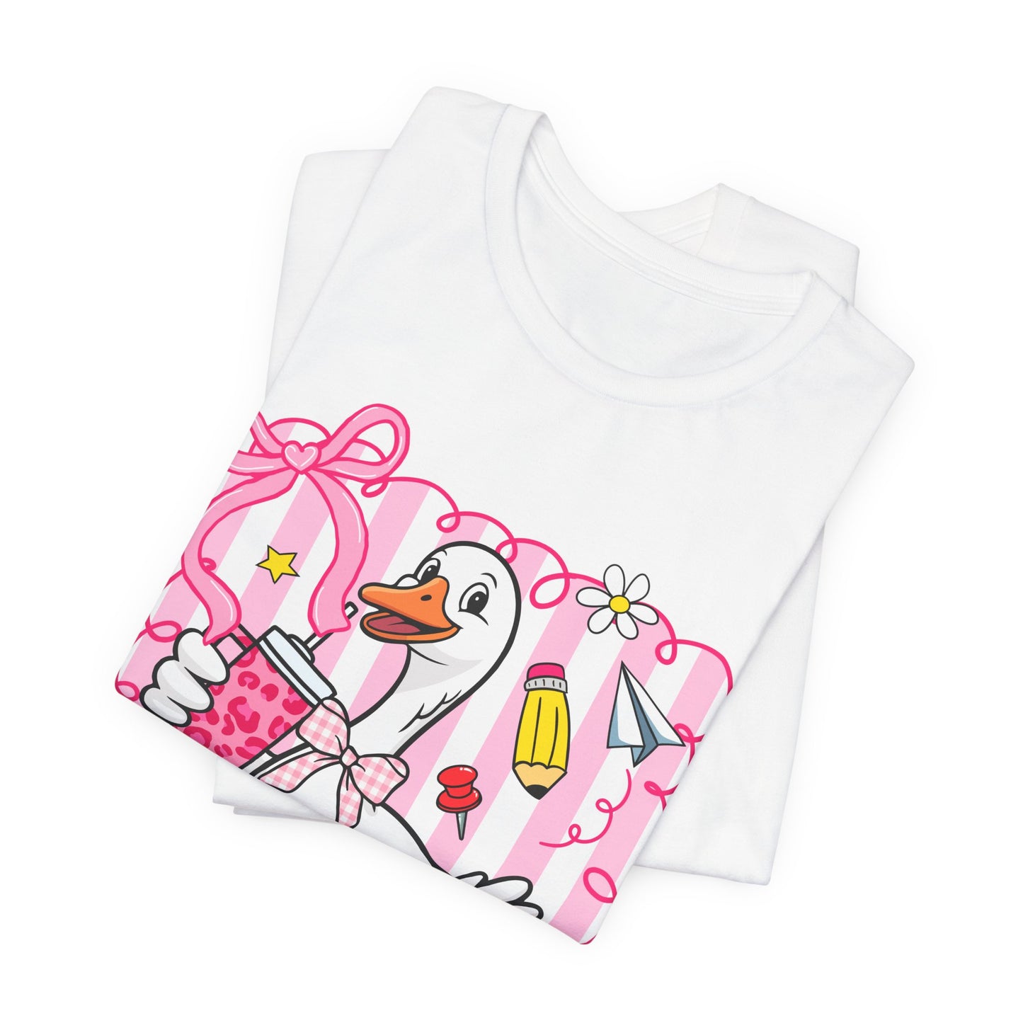 Cute Goose Graphic Tee — School Supplies Back-to-School T-Shirt